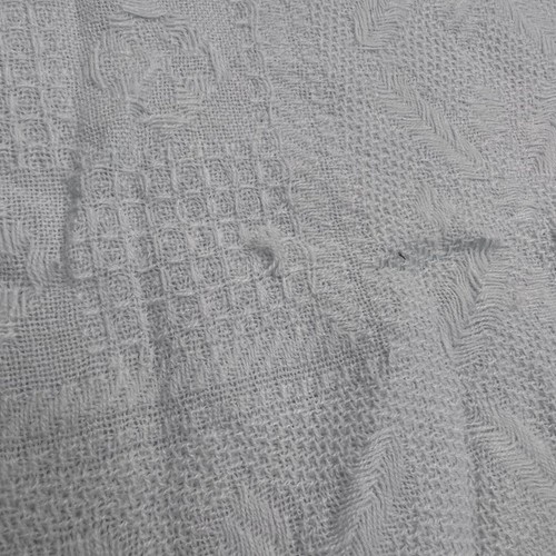 VINTAGE YELLOWBIRD BABY BLANKET EMBROIDERED Blue Cotton  36"L x 36" Fringe Japan - Picture 6 of 9