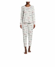  Gray Dogs Daschund Long Sleeve Top Jogger Pants Pajama Set Secret Treasures 3X