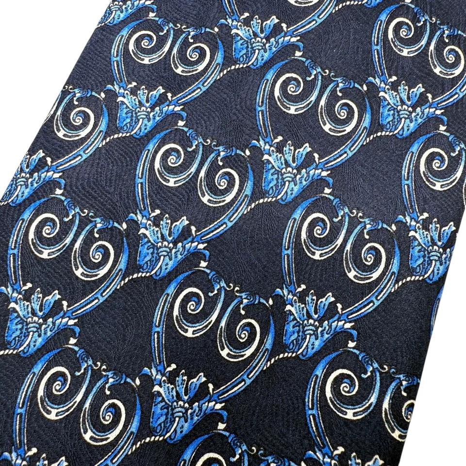 Corbata Barneys New York Para Hombre Azul Floral Gótico Seda Lujo Clásica Corbata Italia Foto 3 de 4