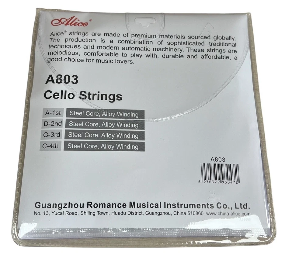 Alice STV372 Cordiera per Violoncello 4/4 - Immagine 2 di 2