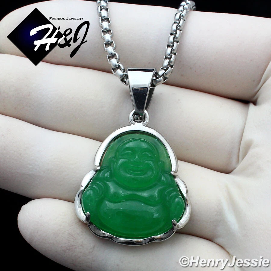 Mens jade buddha necklace deals