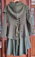 Green Hooded Jacket Fairycore Elfcore Fantasy Style 10/m