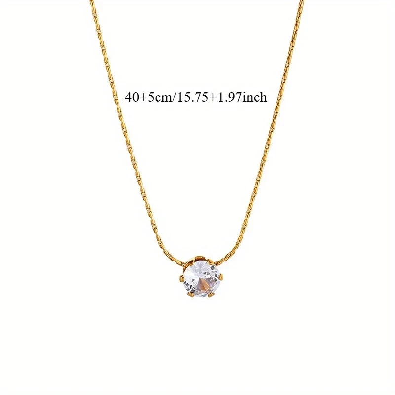 Conjunto de brinco feminino colar folheado a ouro amarelo 14K testador redondo passe moissanita - Imagem 4 de 4