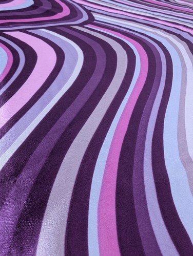 Vintage Silk Square Scarf Purple Wavy Psychedelic Hair Accent Trippy Dance Prop - Picture 5 of 6