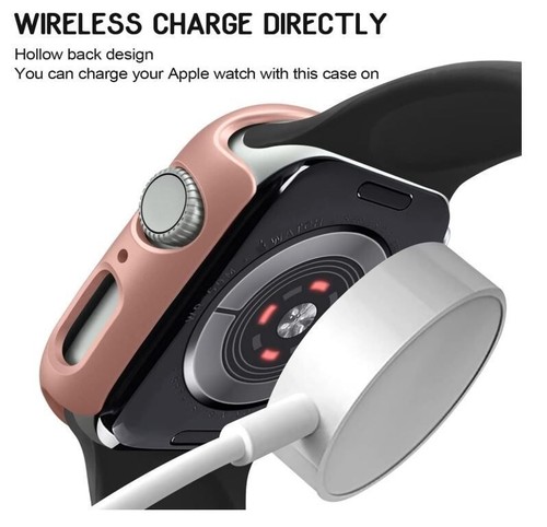 Boîtier pare-chocs rigide pour PC Apple Watch Series 10 42 mm noir/or rose/argent/clair 4 PC - Photo 2/5