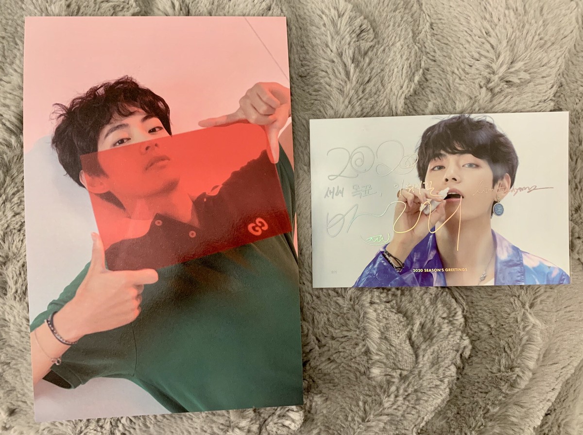 BTS 2020 Season's Greetings Taehyung V Message Card + Mini Poster