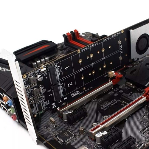 New Supports 4 Nvme M.2 SSD Expansion Split Card PCIE 4.0 x16 4 x 32Gbps - Picture 10 of 11