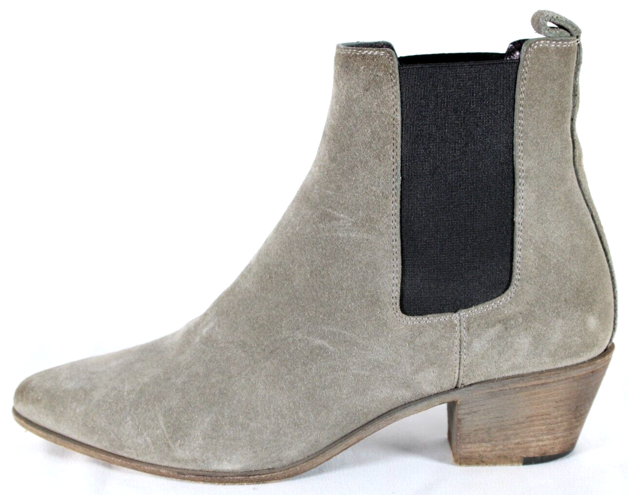 Stivaletti SAINT LAURENT grigio cenere scamosciati a punta tacco basso 37 5