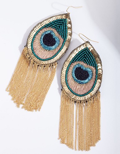 Bohemian Embroidery Earrings Ethnic Retro Fringe Hook Dangle Drop Handmade - Picture 4 of 7