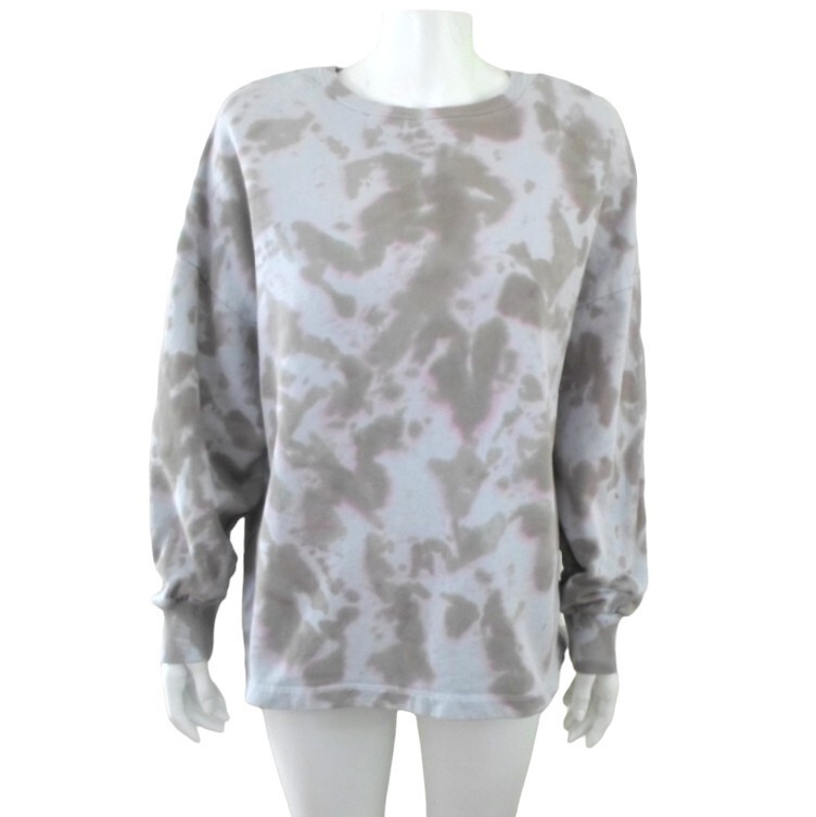 ZARA Tie Dye Sweatshirt Womens L Oversized Crew Neck Long Sleeve Cotton - Main Image