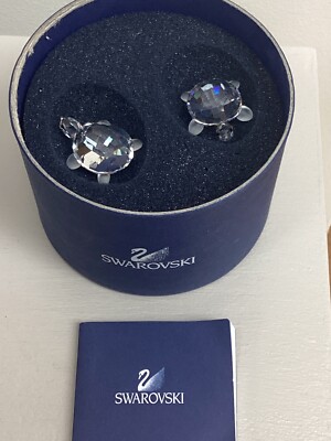 VERPACKTES PAAR 2 SCHILDKRÖTEN/SCHILDKRÖTE SWAROVSKI KRISTALL NEUWERTIG. MIT ZERTIFIKAT
