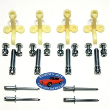 56-82 Corvette Headlamp Headlight Adjuster Adjusting Bezel Bucket Bracket 4pc ED