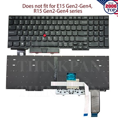 New US Backlit w/ Pointer keyboard for Lenovo Thinkpad E15 Gen1 R15 Gen1