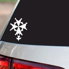 Christian Cross Sticker Jesus Religious S46 all chrome and regular vinyl colors