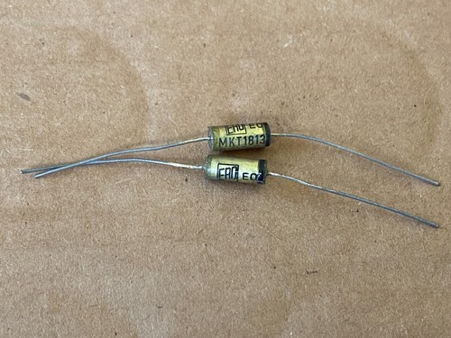 2 NOS Cornell Dubilier Greenie Capacitors - .1 UF 400V, Tested Good For Guitar Tone