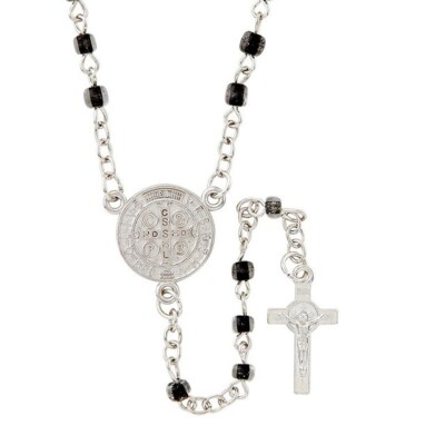 St. Benedict Rosary With Window Card Set, small beads.
