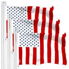 G128 3 Pack: Civil Peace USA Flag 3x5Ft LiteWeave Pro Printed 150D Polyester