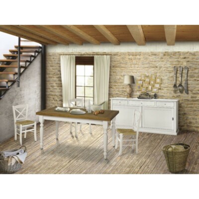 CREDENZA MADIA SLIDING DOORS 3 DRAWERS 2 DOOR MATTE WHITE ART POOR