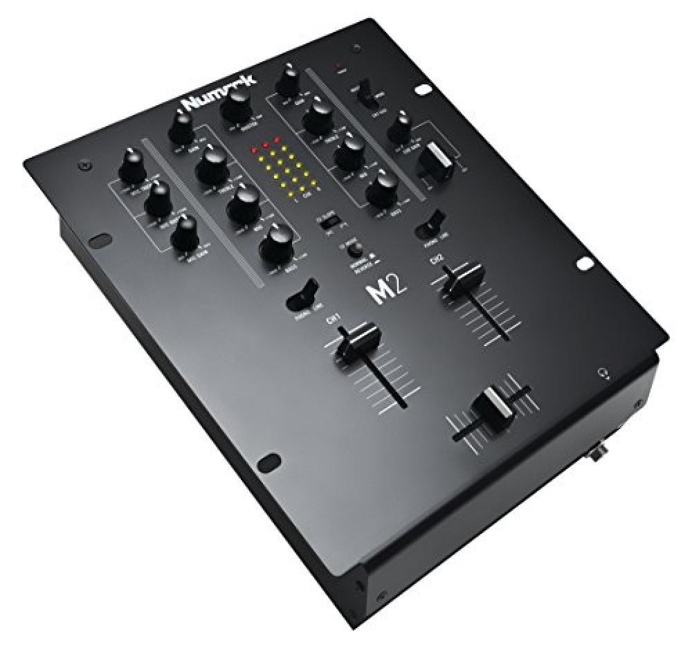 Numark M2 - Mixer Scratch 2 Canali a Rack per DJ con EQ a 3 Bande, Ingressi Audi