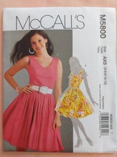 McCall's 5800 Misses'/Petite Lined Dresses & Sash Pattern Size 4-12