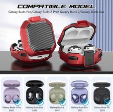 Carbon Fiber Case Keychain For Samsung Galaxy Buds FE 2023/Buds 2/Live/2 Pro/Pro