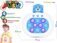 Pop Push it Game Fidget Toy Controller Sensory Electronic 3 Mode Bear