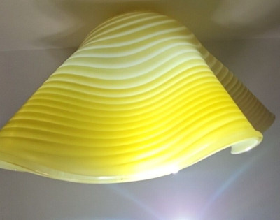 Vtg LIGHTOLIER 19'' Murano Handkerchief WAVE-GLASS Shade Globe Mid Century Modern