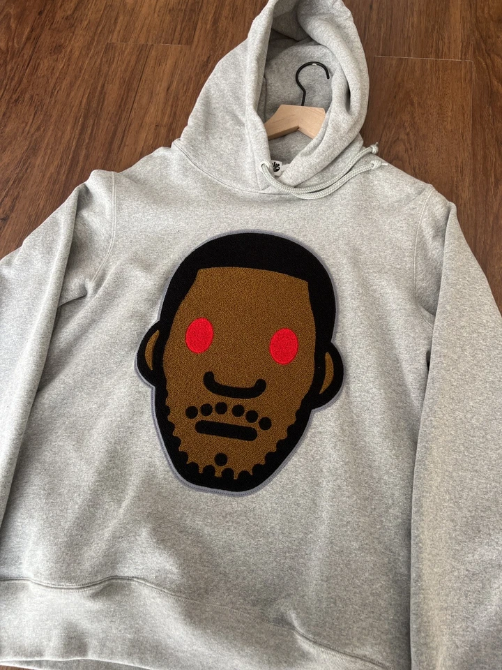 KID CUDI X BAPE A BATHING APE JERSEY SUDADERA CON CAPUCHA GRIS HOMBRE’S GRANDE NUEVO RARO COLABORACIÓN Foto 2 de 4
