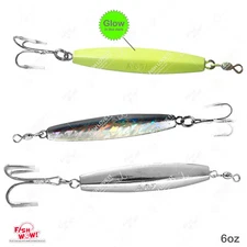 Fish WOW! Glow Mylar Chrome  6oz Diamond Jig Trolling from 1pc 5 10pcs 20pcs lot