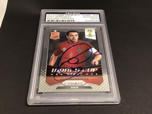 Xavi Hernández firmó la tarjeta de la Copa del Mundo Panini Prizm 2014 #35 Auto. PSA/ADN COA 1D - Imagen 2 de 5