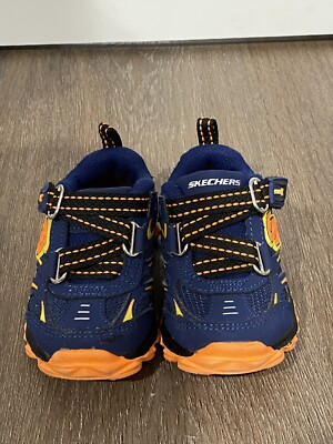 Skechers Boys Super Z Size toddler EUC Navy And Orange Sneakers