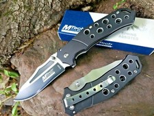 Spring Assisted Pocket Knife Black / Sliver 8CR13 EDC Guys Ladies MTech