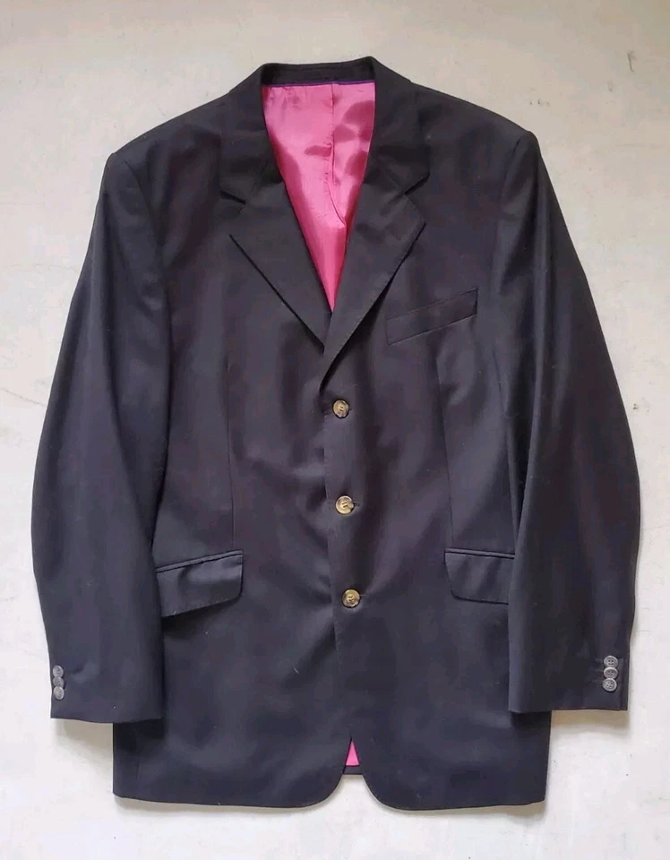 Traje Saville Row Ariel Para Hombre Jkt 42 R Trs W 34 L 31 Lana Negra Foto 2 de 4