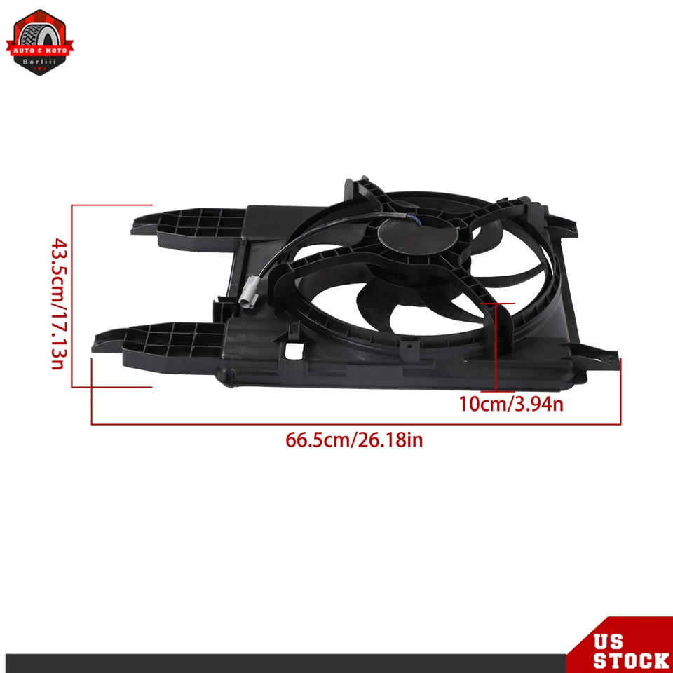 Conjunto de ventilador de refrigeración del radiador apto para Chevrolet Aveo Aveo5 2009 10-2011 Pontiac Foto 2 de 4