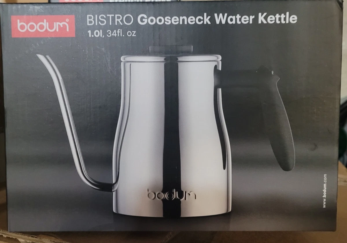 Bodum Bistro Gooseneck Electric Water Kettle, 34 Ounce, Chrome, Stainless  Steel: Home & Kitchen 