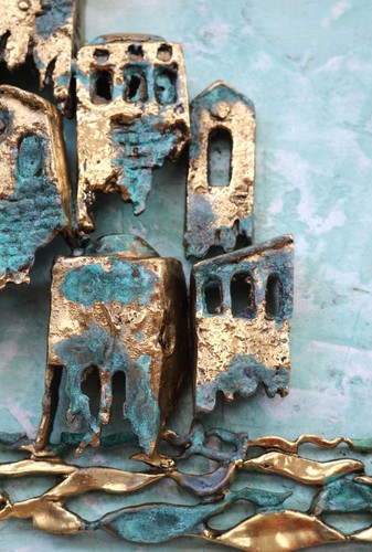 Quadro con scultura in bronzo e ottone di G. Ottaviani - Foto 7 di 10