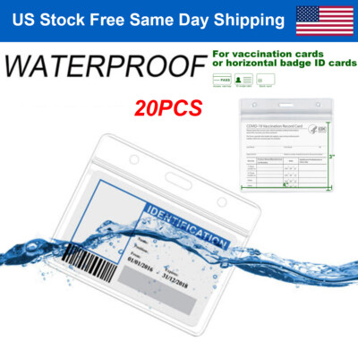 US 20Pcs Vaccination Card Protector Cover 4.4"x3.7" ID Credit Card Holder  Sleeve | eBay