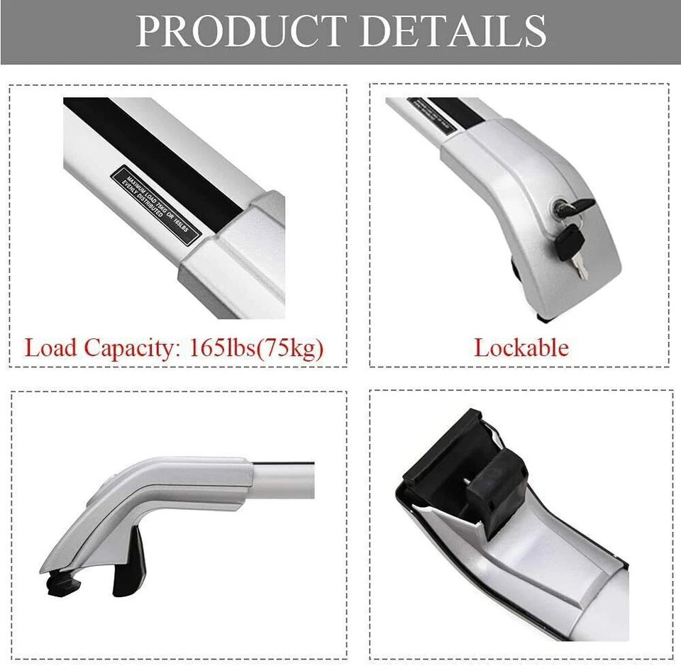 2Pcs Cross Bars Roof Rail Racks Cargo Carriers Fit for Honda 2023-2025 CRV CR-V - Image 4 of 4