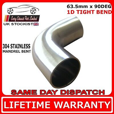 2-Pack Exhaust Mandrel Bend 2.5" inch 63mm 90 Degree Bend Stainless Steel Elbow