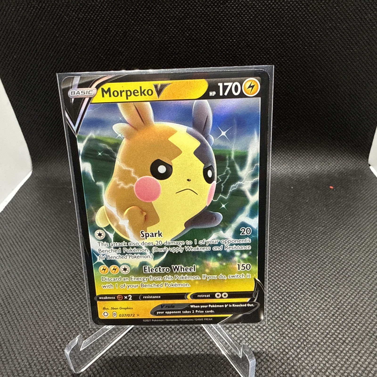 Pokemon Card Shining Fates MORPEKO V 37/72 Ultra Rare Holo Near Mint