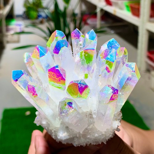353G Angel Aura Quartz TitaniumBismuth Siliconcluster Rainbow Crystals StoneAB - Picture 3 of 19