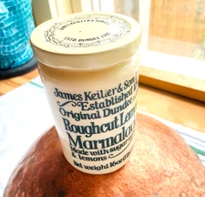 Vtg James Keiller & Son ROUGHCUT LEMON MARMALADE JAR Dundee Great Britain
