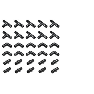 Camnwamn 30-Pack 1/2 Inch F1960 Poly Pex-A Expansion Fitting Combo 90-Degree