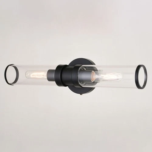 Vaxcel Lighting W0389 Levitt 2 Light 19"W Bath Bar - Black - Picture 5 of 12