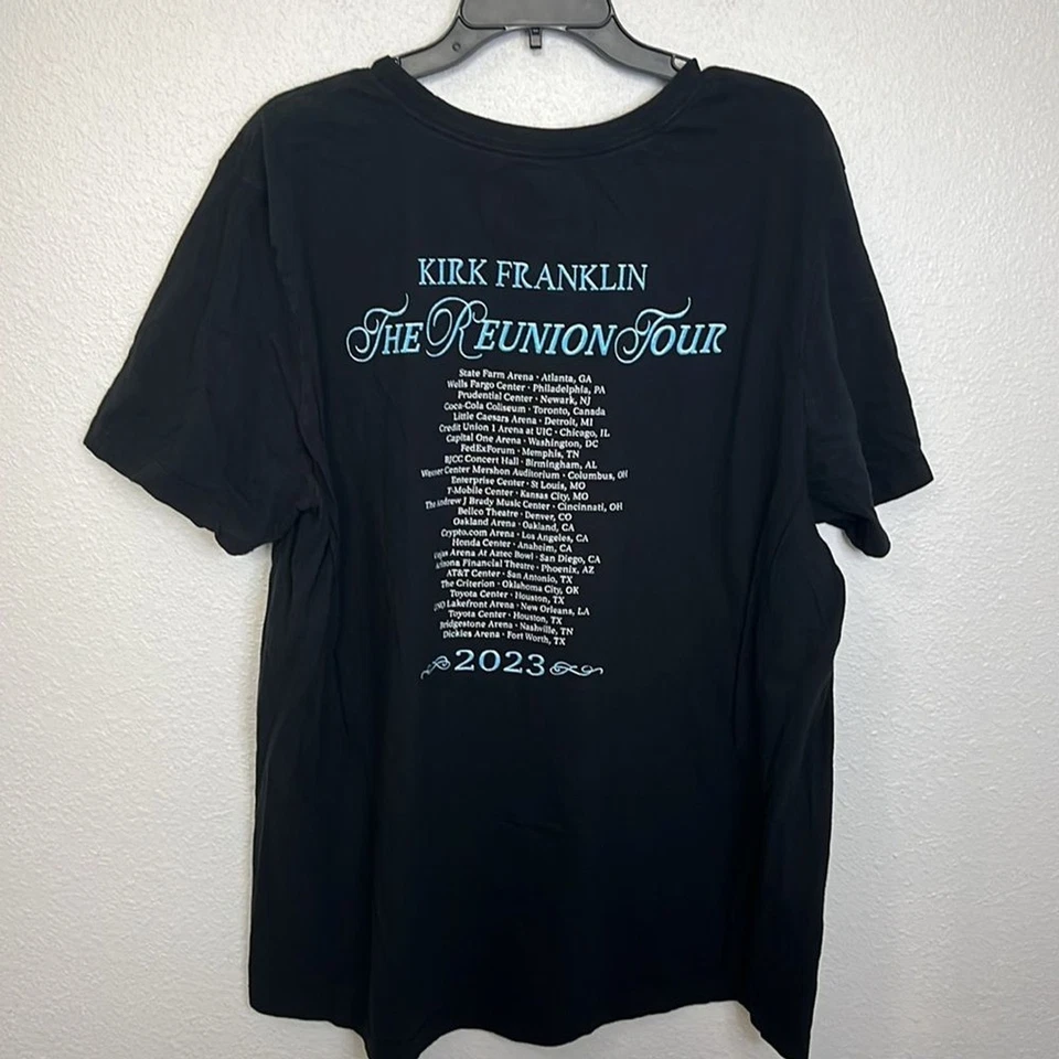 Kirk Franklin Reunion Tour Graphic TShirt Black Size 2X - Image 3 of 4