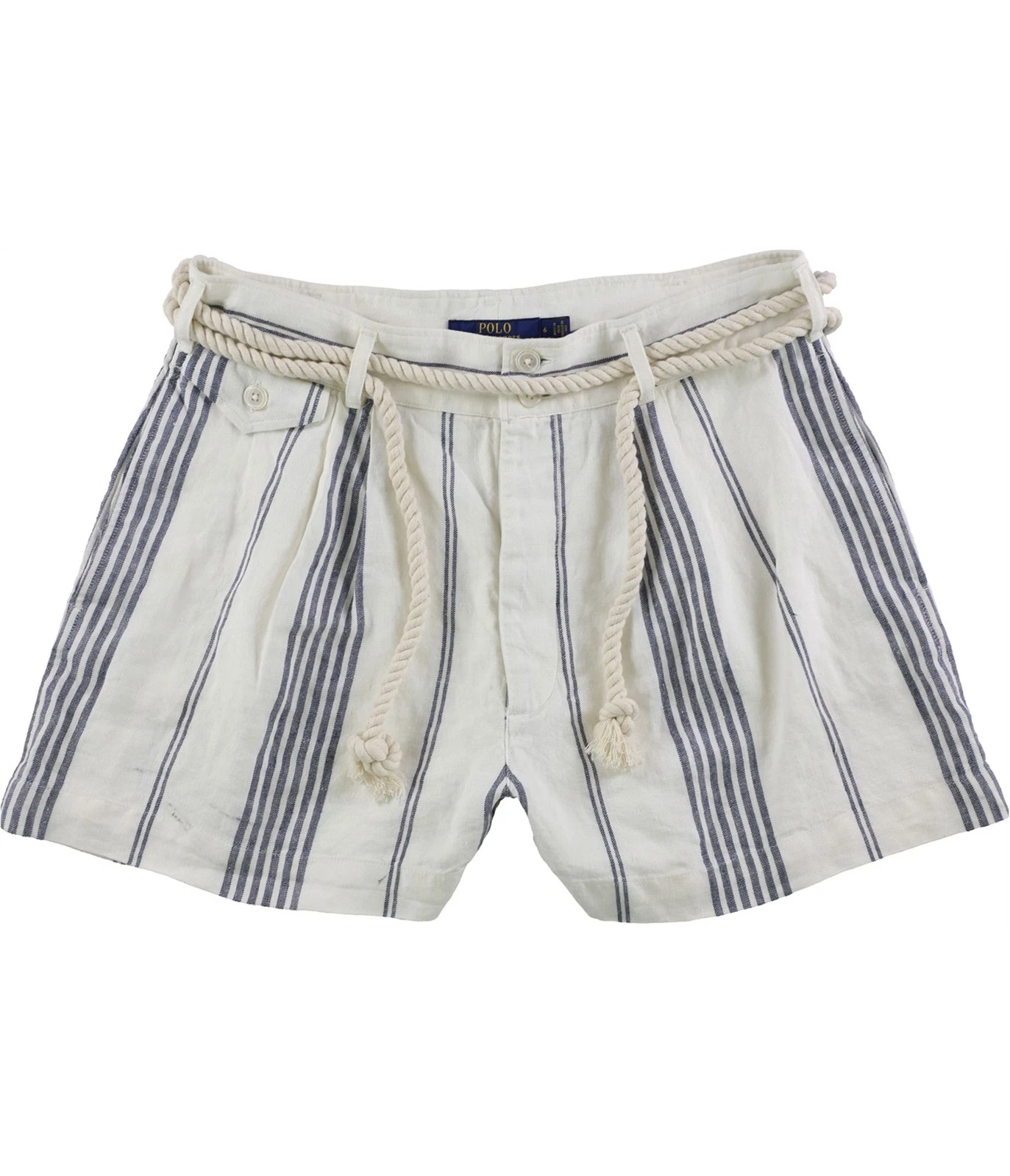 Ralph Lauren Womens Rope Belt Casual Bermuda Shorts, crmblu, 6