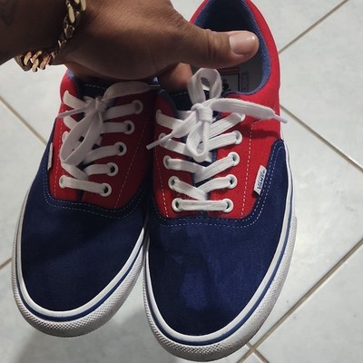 VANS Men's Low Top Lace Up Skate Sneakers Colorblock Blue/Red/White