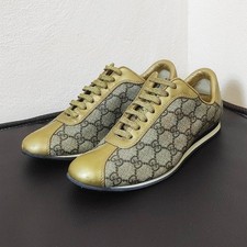 Scarpe da donna Gucci GG Monogram oro impreziosite in pelle/tela taglia: EU37 US7