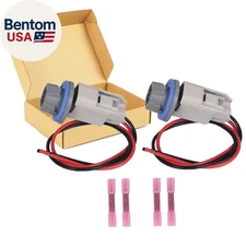2 Set Rear License Plate Light Lamp Bulb Socket Connector Wiring Pigtail Harness