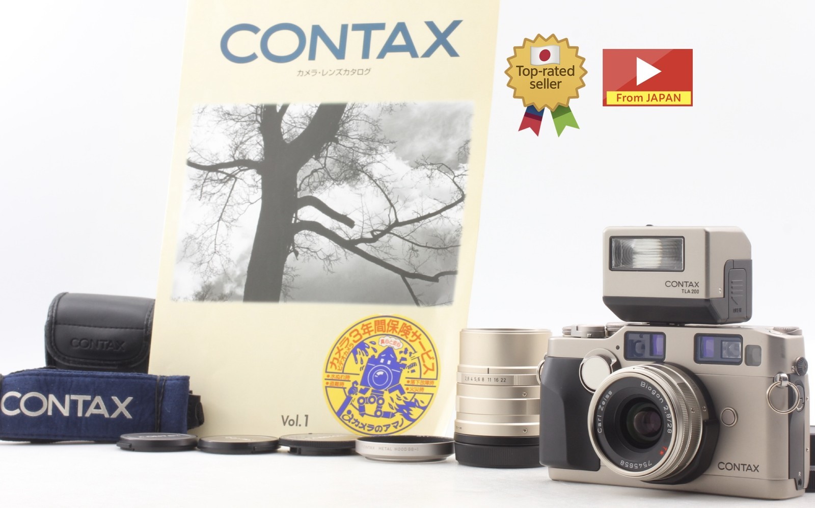 2 Lens [MINT w/ Flash] Contax G2 35 Film Camera 28mm 90mm f2.8 TLA200 From JAPAN